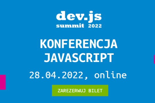 Na zdjęciu na niebieskim tle widoczna jest informacja o konferencji.