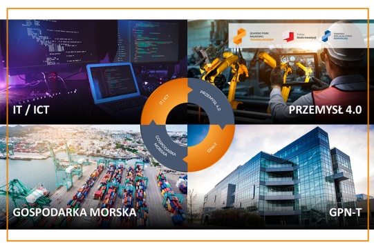 kolorowa grafika z wieżowcami 