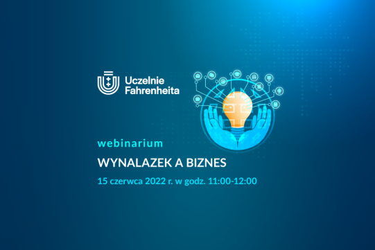 Na zdjęciu na granatowym tle znajduje się informacja o webinarZe.