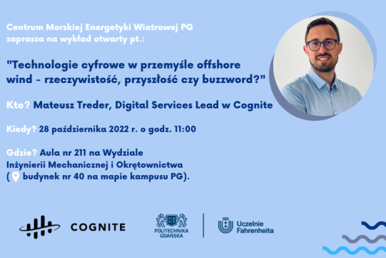 na grafice znajduje się informacja o wydarzeniu oraz zdjęcie Mateusza Tredera