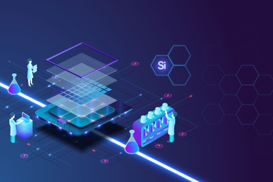 grafika w granatowych ocieniach