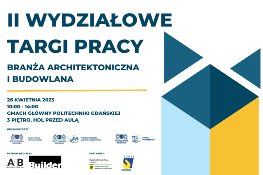 Na plakacie, po lewj stronie, na białym tle, widoczna jest nazwa: Wydziałowe Targi Pracy z datą i miejscem oraz zaproszenim do udziału w warsztatach EURES. Po prawej stronie plakatu widoczna jest kolorowa grafika.