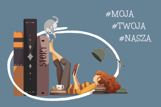 rysunek dziewczyny czytającej książkę