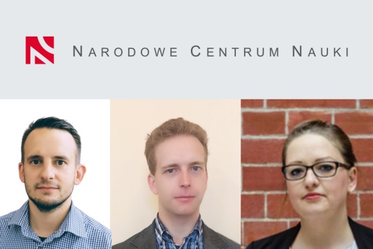 Troje naukowców i logotyp NCN