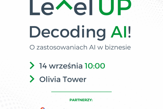 Na plakacie, na białym tle widoczne są informacje na temat daty i miejsca wydarzenia oraz partnerów