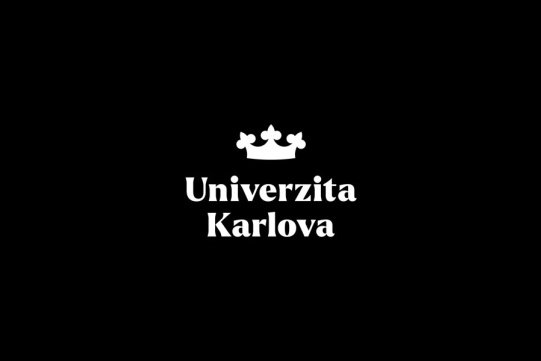 Logotype of Charles University in black-white