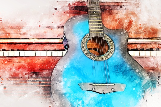 niebieska gitara 