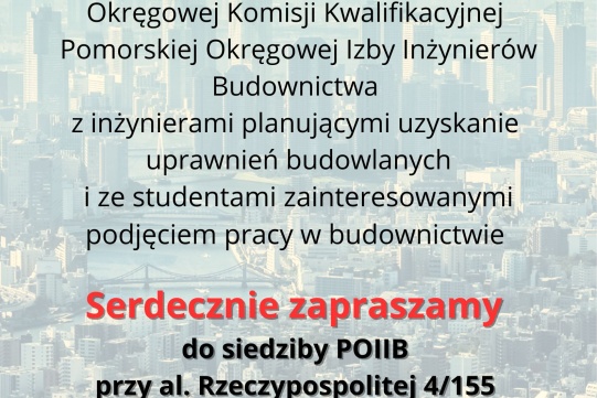 Na plakacie, na aszarym tle, widnieją informacje dotyczące spotkania w POIB