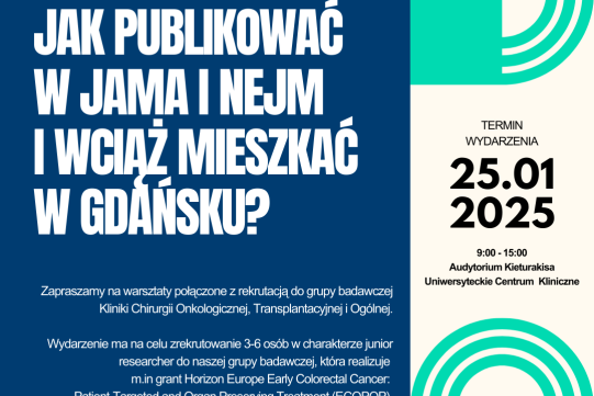 Na zdjęciu na granatowo białym tle znajduje się informacja o wydarzeniu