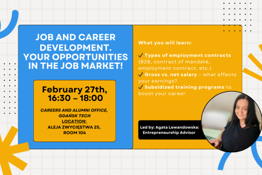 Na zdjęciu znajduje się informacja o warsztacie oraz zdjęcie doradczyni zawodowej