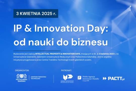 Na zdjęciu na niebieskim tle informacja o projekcie