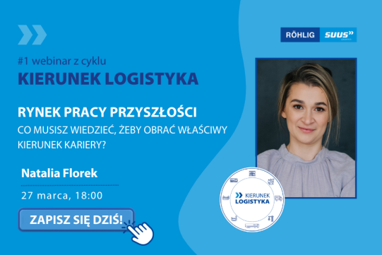 Na niebieskim tle informacja o wydarzeniu oraz zdjęcie prelegentki