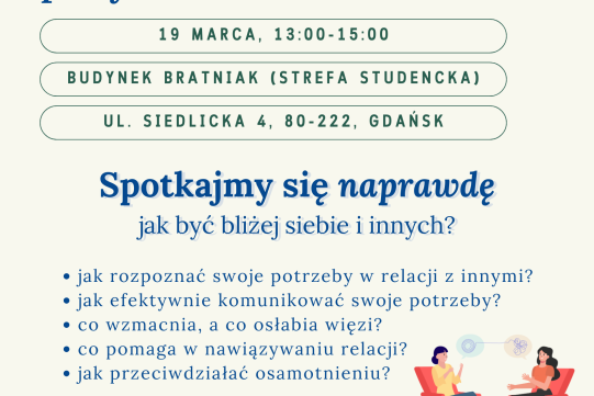 Plakat reklamujący warsztaty psychoedukacyjne przy herbacie