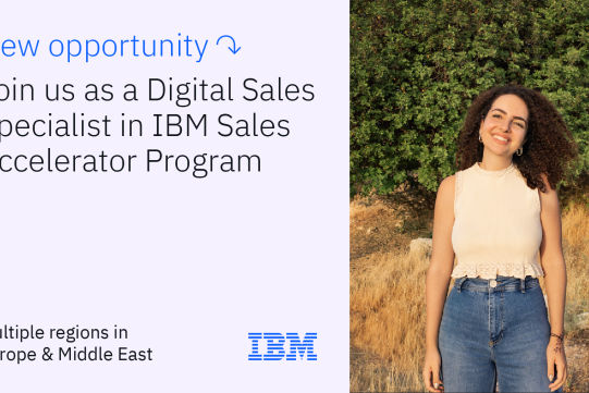 Na zdjęciu kobieta oraz informacja o programie