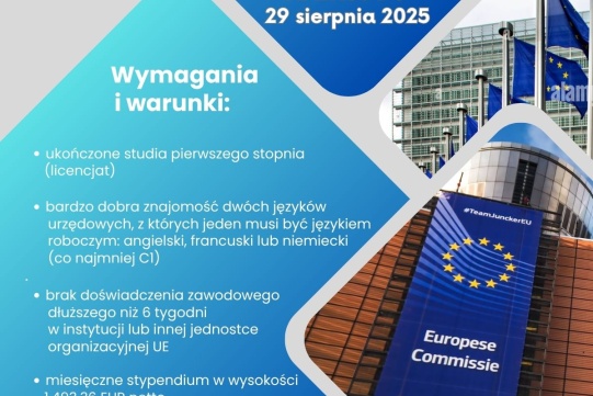 Na zdjęciu informacja o stażach