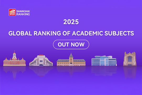 Grafika z napisem Global Ranking of Academic Subjects (GRAS) 2025