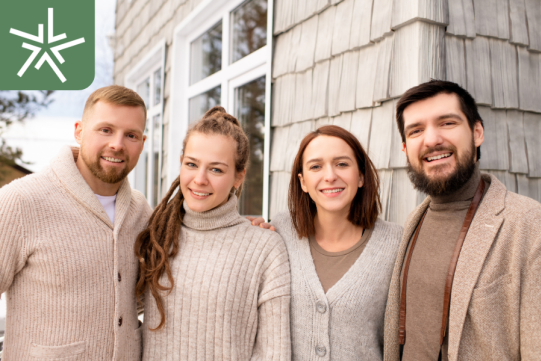 a group of young people smiling