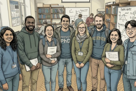 students smiling - comics style