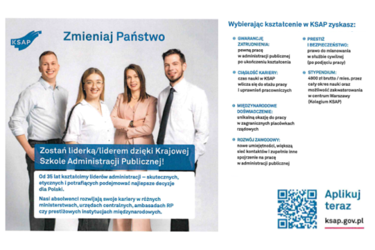 Na zdjęciu informacja o programie