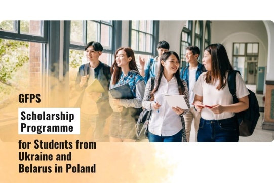 Grafika z napisem GFPS Scholarship Programme