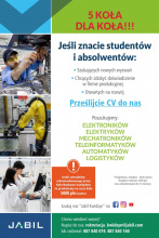 Plakat promujący program Jabil Poland 5 koła dla koła