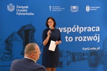 Spotkanie otworzyła prof. Adriana Zaleska-Medynska, dyrektorka Uczelni Fahrenheita. Fot. Krzysztof Krzempek / Politechnika Gdańska