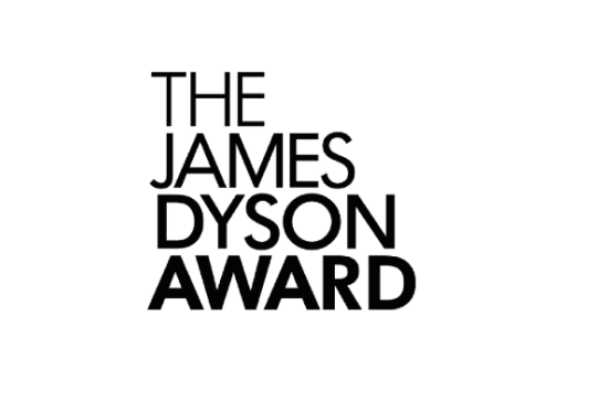 Czarny napis the james dyson award na białym tle.