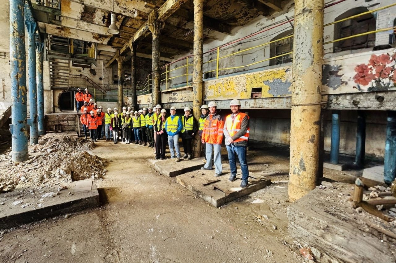 Studenci kierunku budownictwo na budowie Cukrowni w Pruszczu Gdańskim