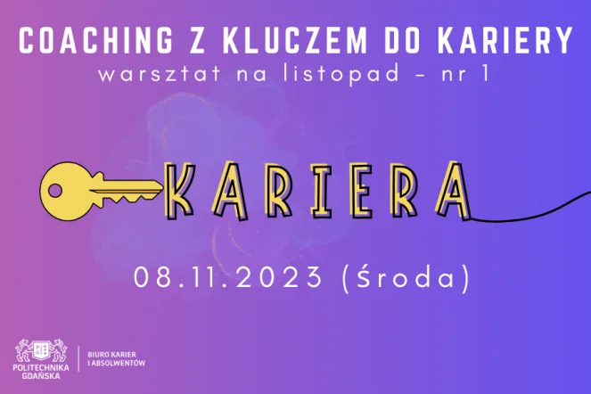 Grafika promująca "Coaching z kluczem do kariery"