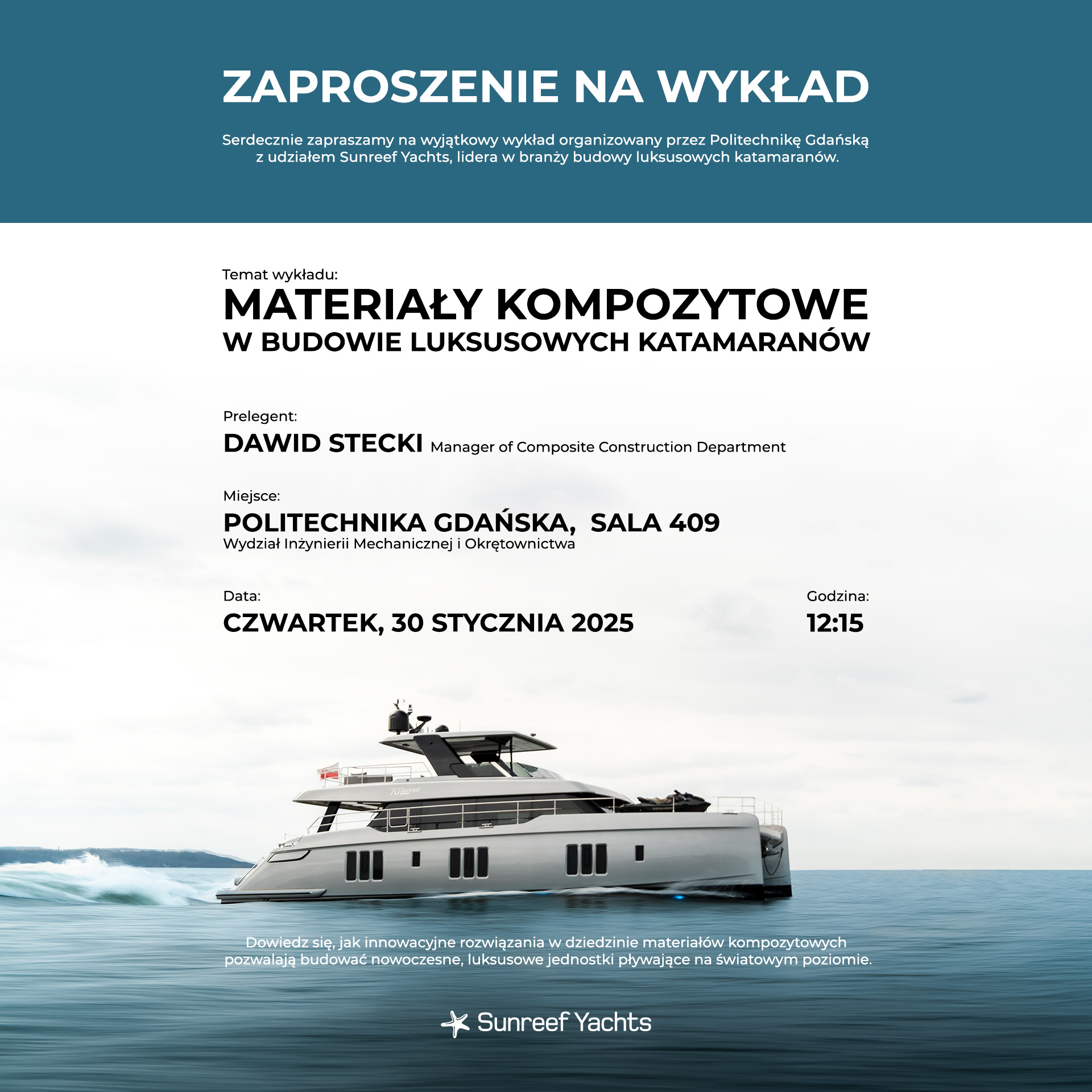 Materiały kompozytowe w budowie luksusowych katamaranów [WYKŁAD]