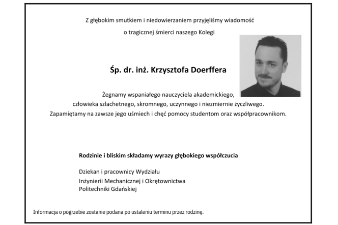 Nekrolog - Krzysztof Doerffer