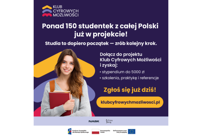 Dziewczyny! Dołączcie do Klubu Cyfrowych Możliwości i zdobądźcie stypendium