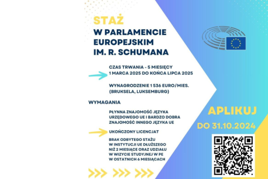 Staże Schumana w Parlamencie Europejskim