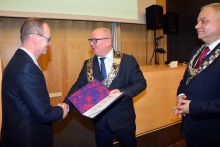 prof. Marek Szkodo, prodziekan ds. rozwoju; prof. Krzysztof Wilde, rektor PG; prof. Andrzej Seweryn, dziekan WIMiO. Fot. Lech Nadolny