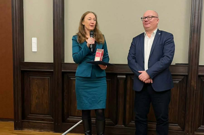 Prof. Sekuła i Rektor Prof. Krzysztof Wilde