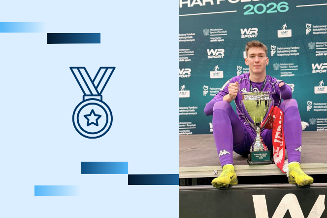 Gabriel Stańkowski z Pucharem Polski